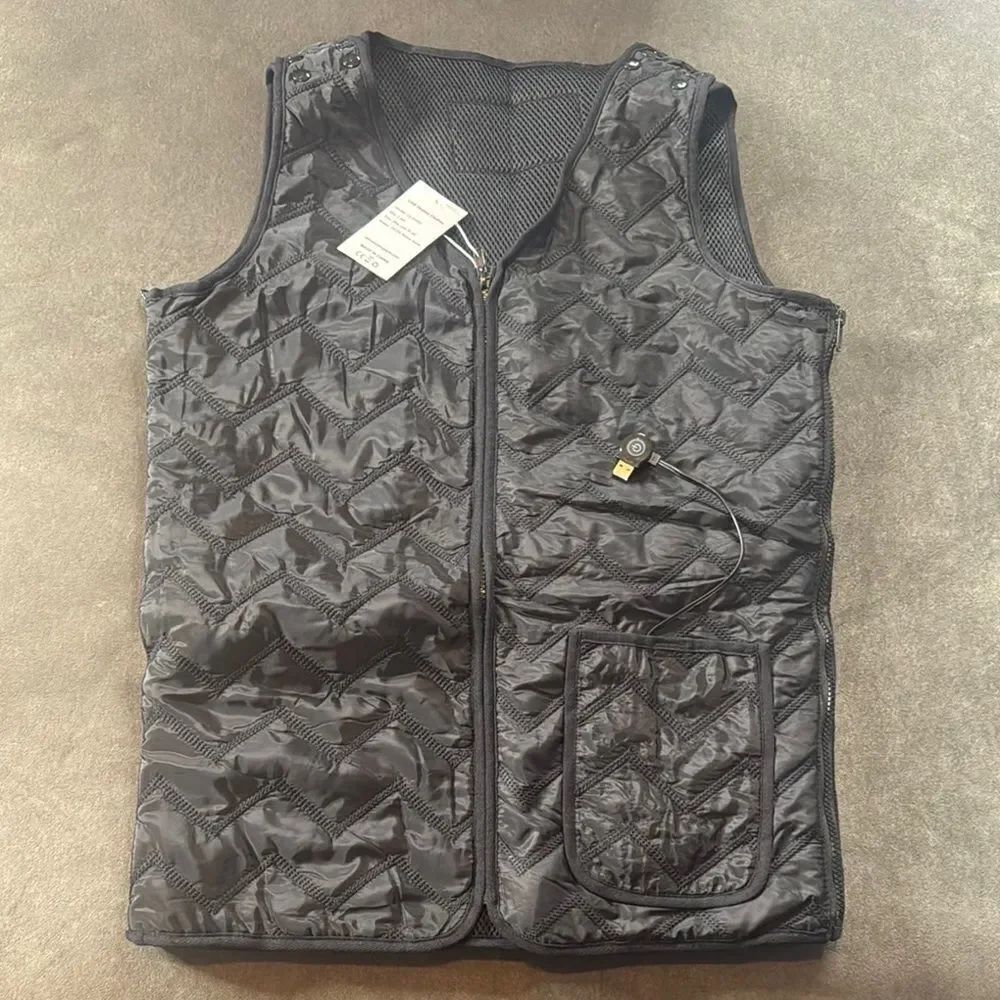 Unisex Cooling Style Black USB Heated Vest One Size Fits Most NEW
